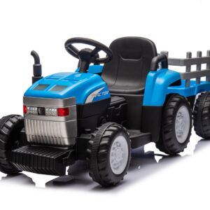 Mamido Dětský elektrický traktor s vlečkou Farm 24V 2x45W modrý