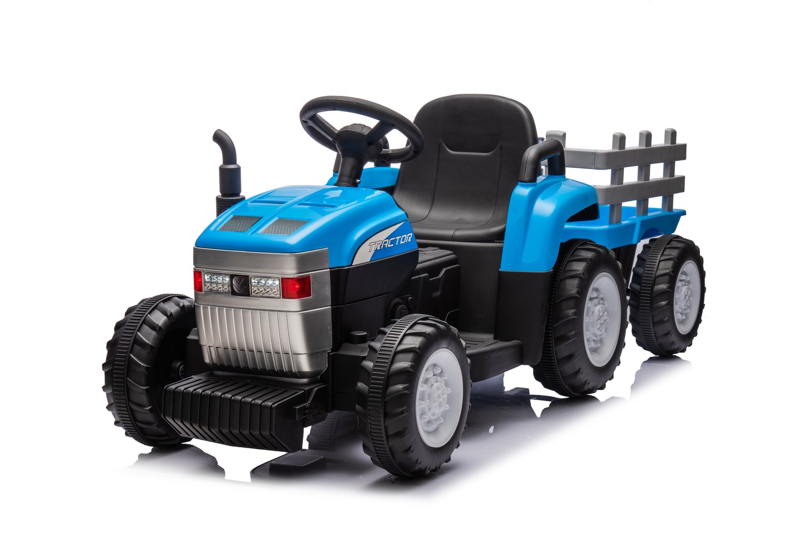 Mamido Dětský elektrický traktor s vlečkou Farm 24V 2x45W modrý