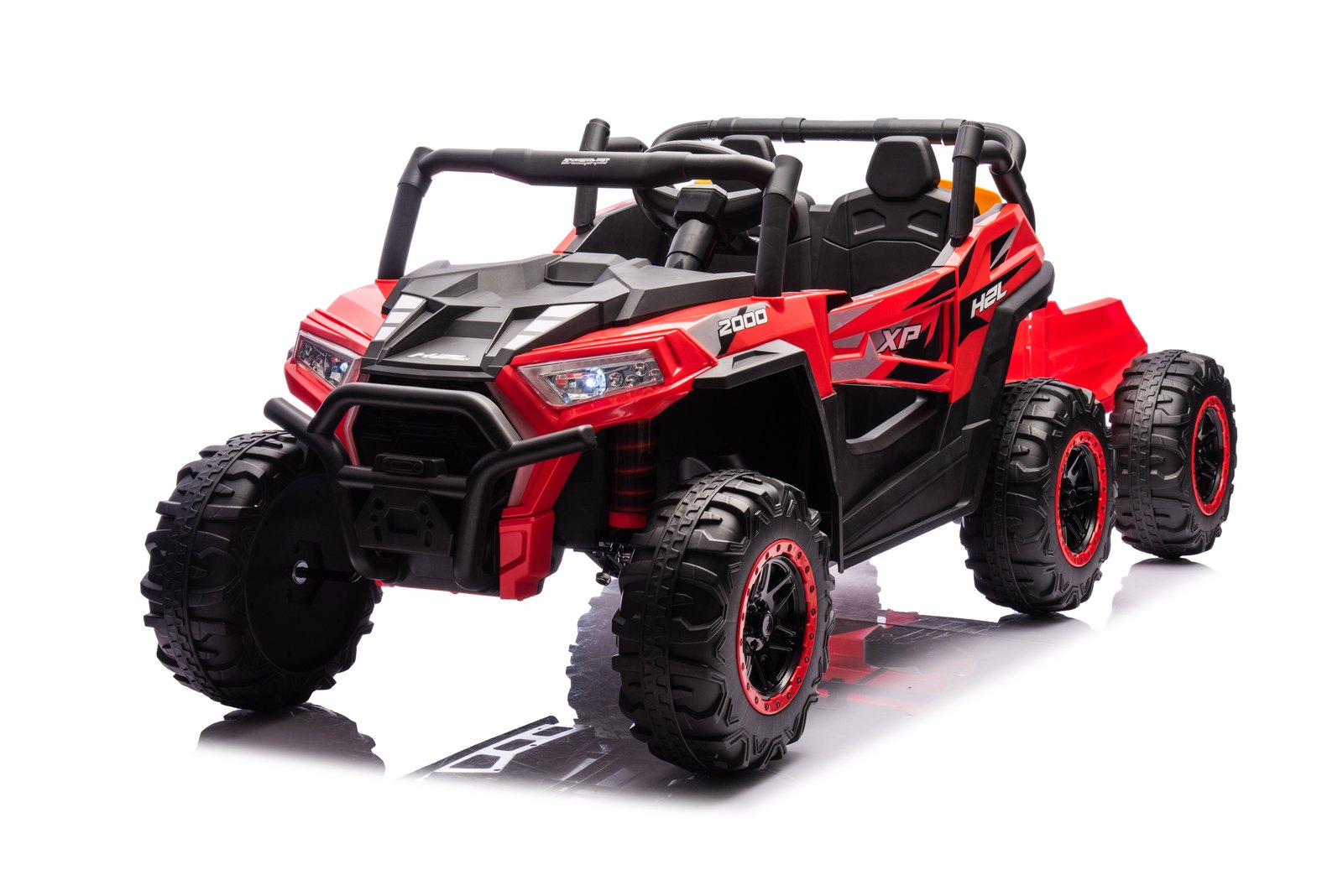 Mamido Elektrické autíčko Buggy UTV 4x4 s vlečkou 24V | 4x200W červené - Obrázek 2