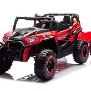 Mamido Elektrické autíčko Buggy UTV 4x4 s vlečkou 24V | 4x200W červené
