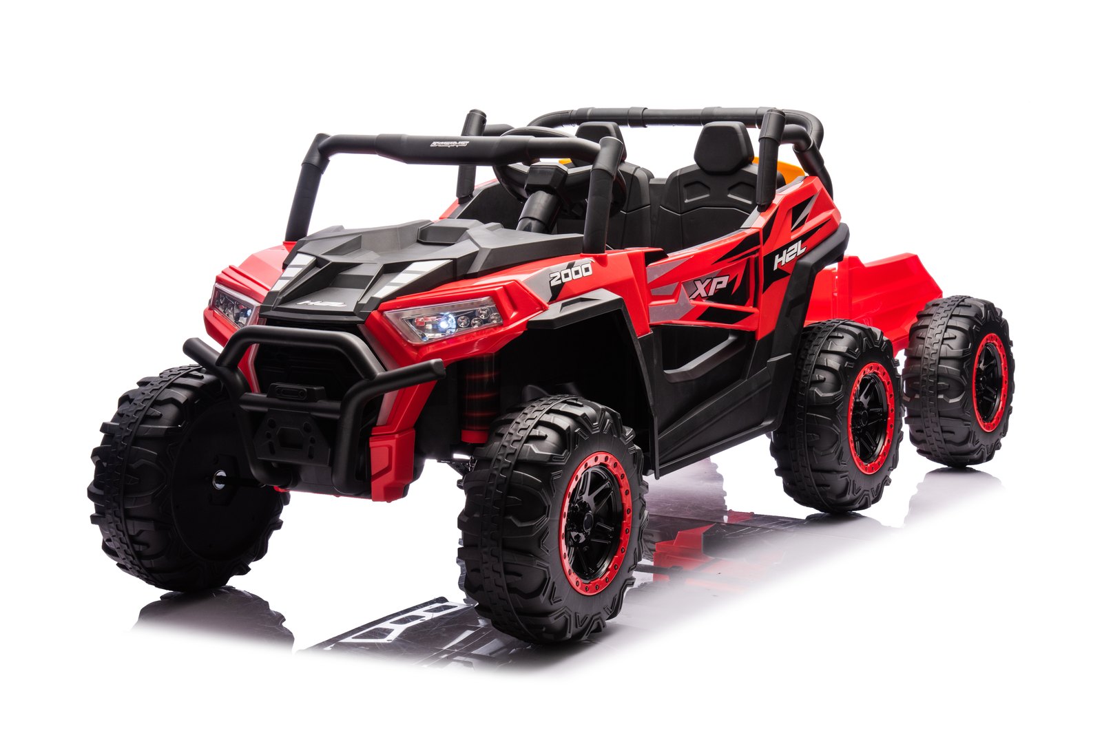Mamido Elektrické autíčko Buggy UTV 4x4 s vlečkou 24V | 4x200W červené
