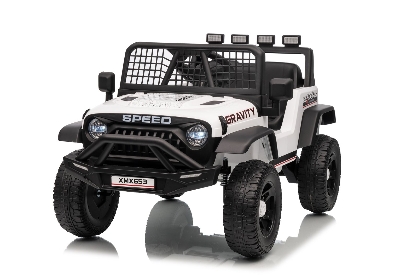 Mamido Elektrické autíčko Speed Offroad bílé | 4x45W | EVA kola | 12V 7Ah | EKO kůže