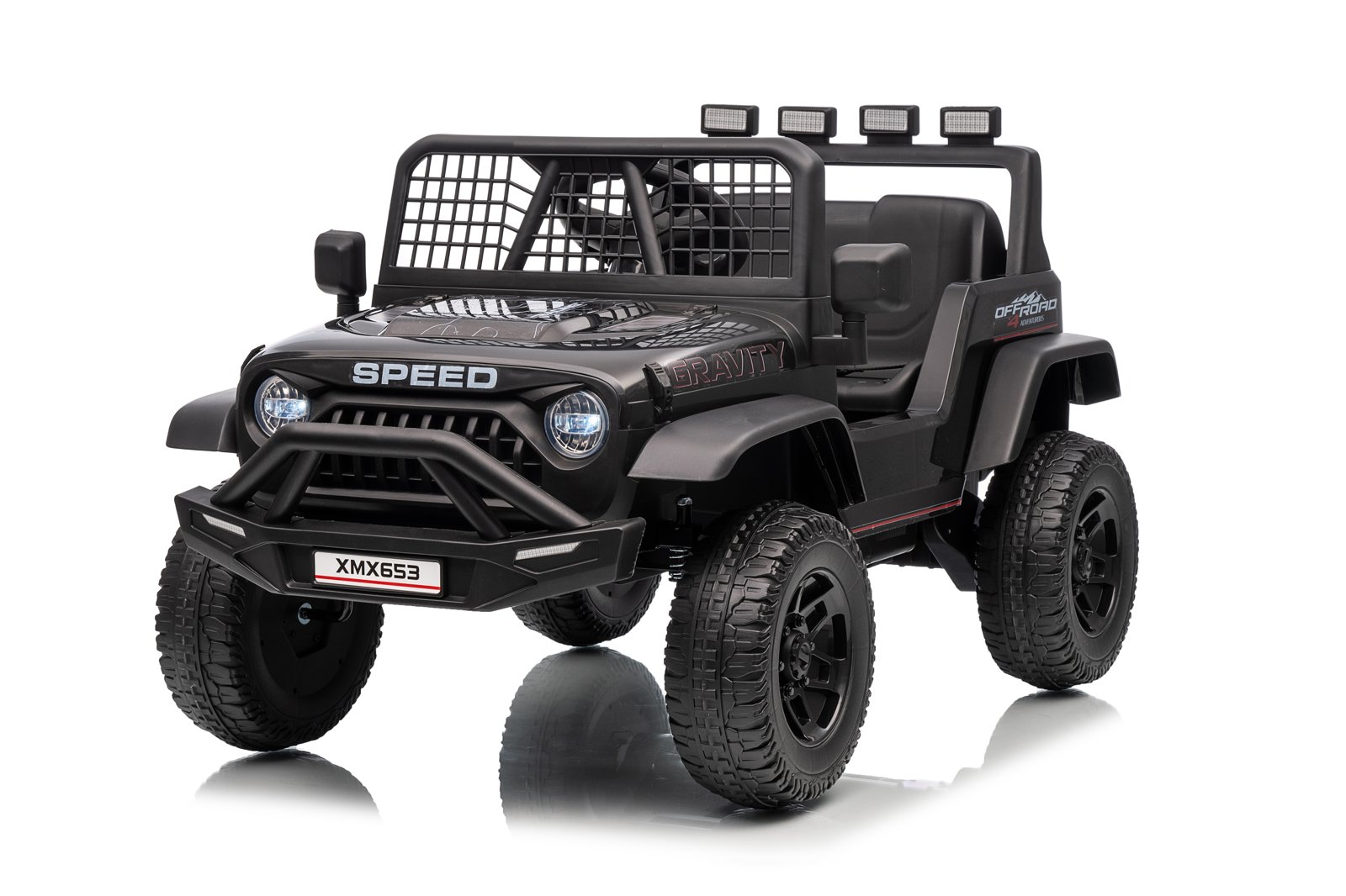 Mamido Elektrické autíčko Speed Offroad černé | 4x45W | EVA kola | 12V 7Ah | EKO kůže
