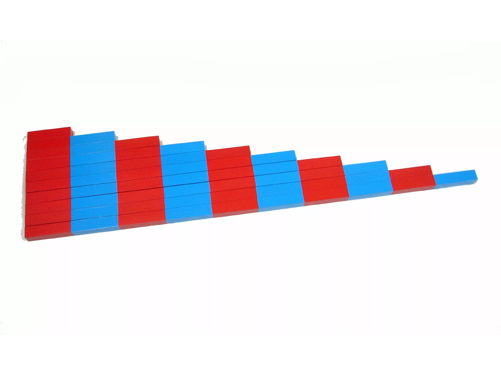 Moyo Montessori Moyo Montessori Červeno-modré tyče z bukového dřeva