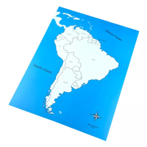 Moyo Montessori Moyo Montessori Kontrolní mapa - Jižní Amerika Nová - s popisky