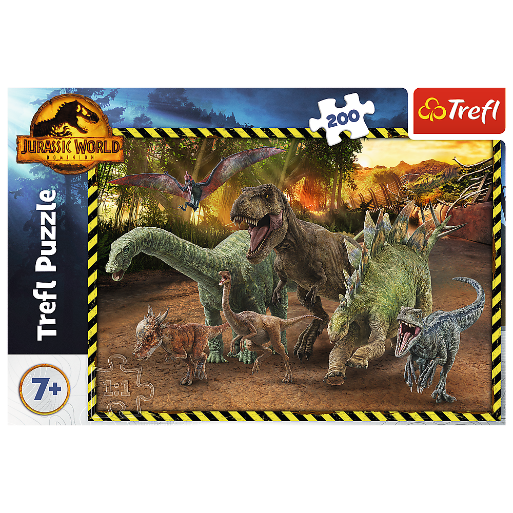 Puzzle Dinosauři z Jurského parku 200 dílků Trefl