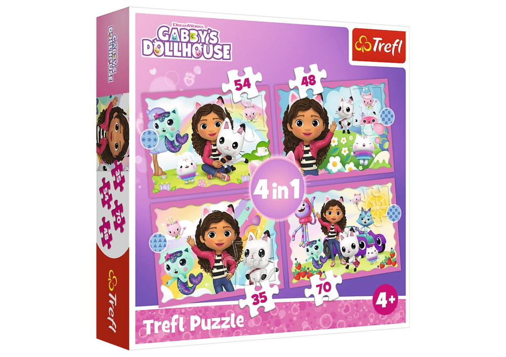 Puzzle Dobrodružství Gabby 4v1 Trefl