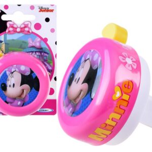 Růžový zvonek na kolo a koloběžku Minnie