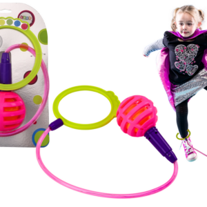 Skákací hračka Hula Hoop na nohu růžová s LED diodami