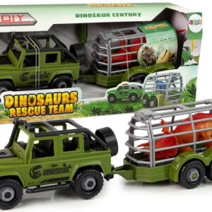 Terénní DIY transportér s dinosaurem zelený