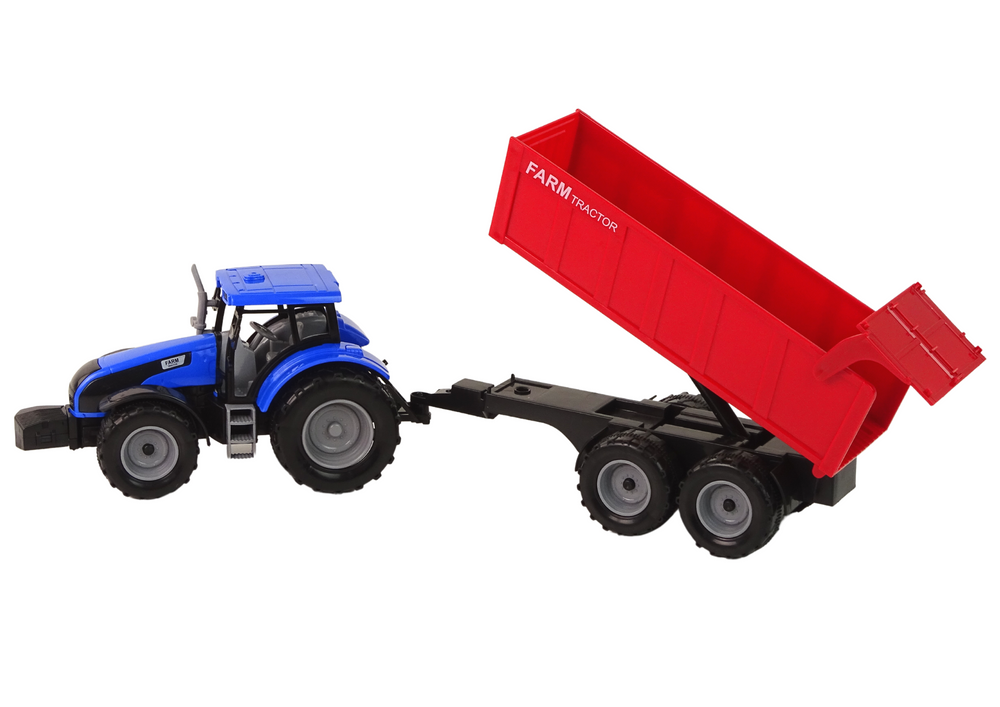 Zemědělský traktor s přívěsem modrý - Obrázek 2