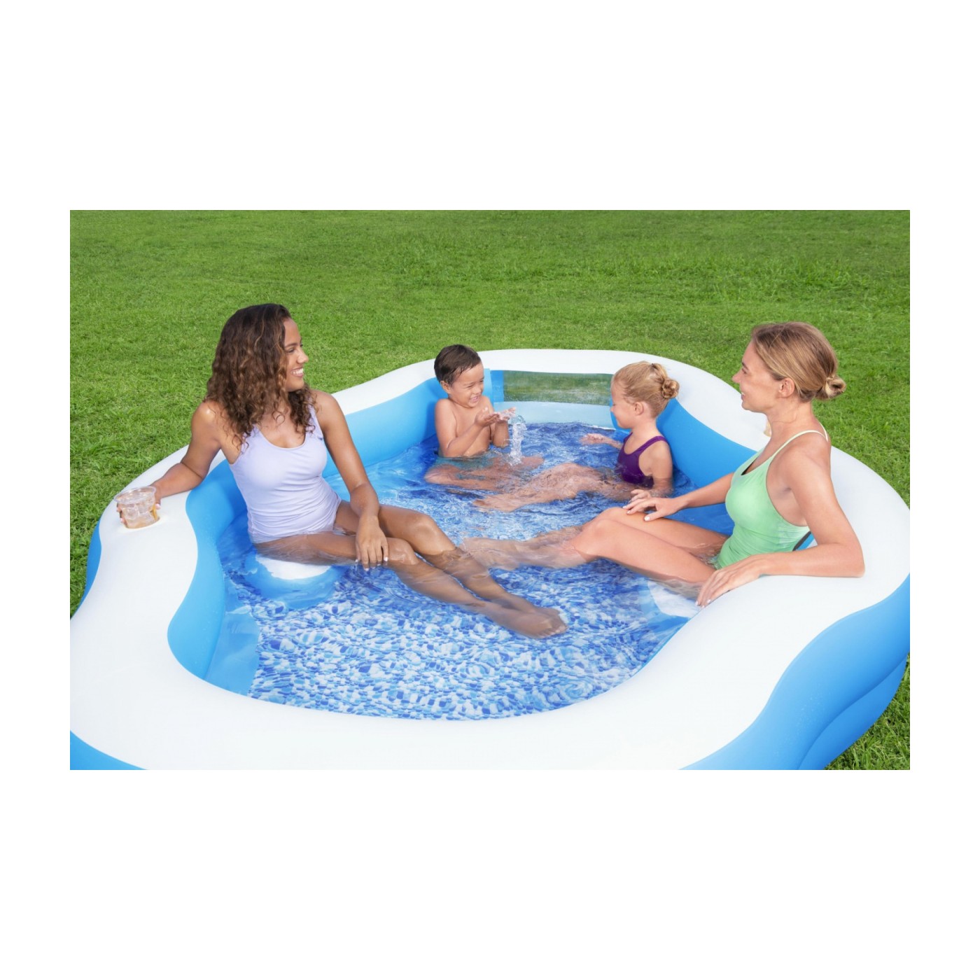Bestway Nafukovací bazén s oknem a sedátky Bestway 270x198x51 cm - Obrázek 2