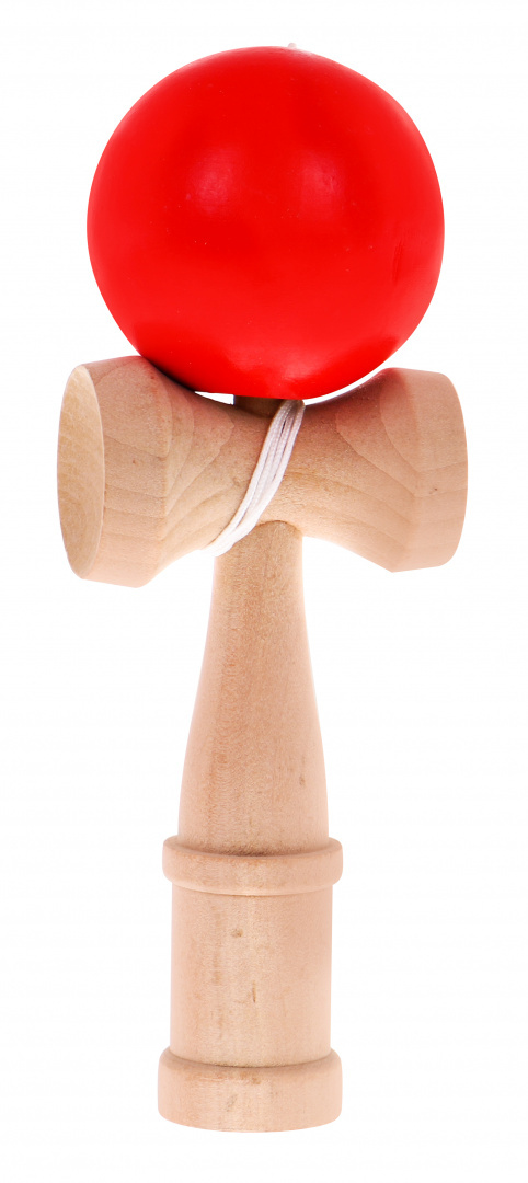 Dětská dřevěná hra Kendama červená - Obrázek 2