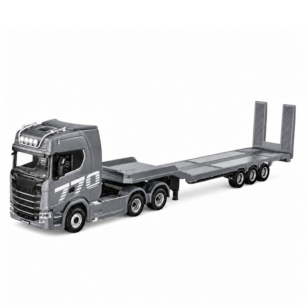 Kamion Scania 770S s návěsem Huina 1502 na dálkové ovládání 1:18 stříbrný - Obrázek 2