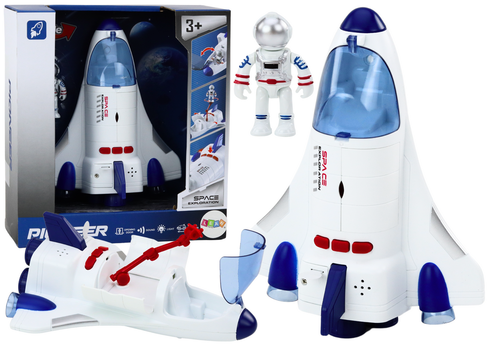 Kosmická loď s osvětlením a zvuky kosmonaut bílá