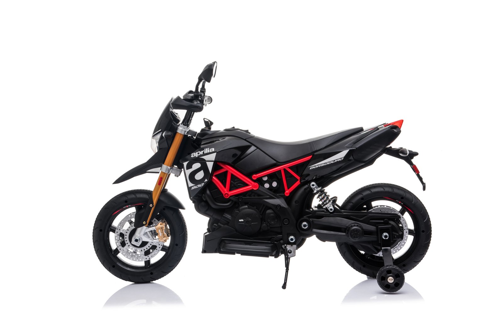 Mamido Dětská elektrická motorka Aprilia Dorsoduro 900 12V černá - Obrázek 2