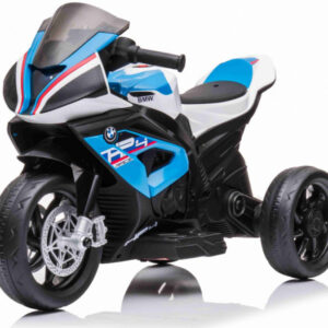 Mamido Dětská elektrická motorka BMW HP4 2x45W | EKO kůže modrá
