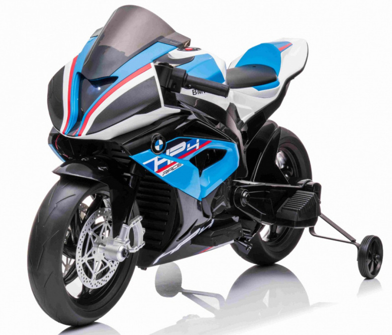 Mamido Dětská elektrická motorka BMW HP4 Race 12V7Ah | 2x45W | EVA kola | EKO kůže modrá