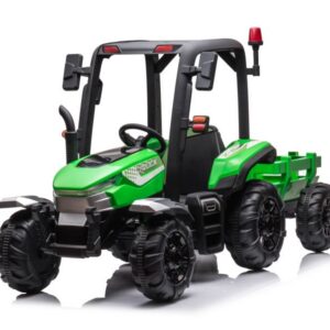 Mamido Dětský elektrický traktor s přívěsem 24V Blast 2x200W zelený
