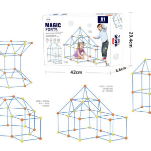 Mamido Magic forts Konstrukční stavebnice velké slámky a spojky 81 dílů