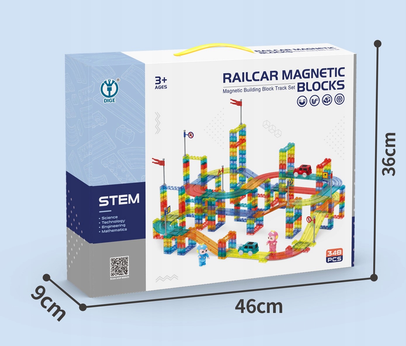 Mamido Magnetické kostky 348 dílů Závodní dráha - Obrázek 2