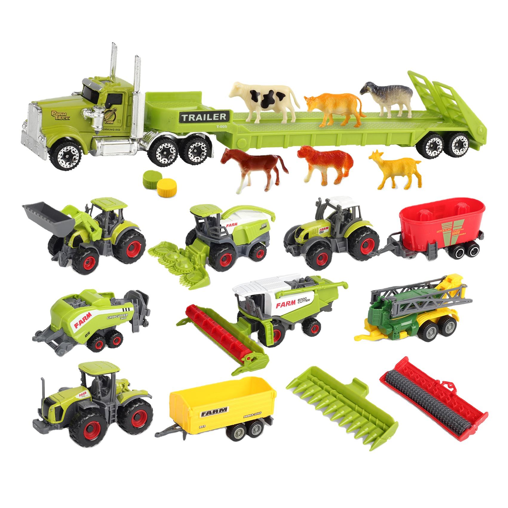 Mamido Velká Sada autíček a zvířátek farma Traktor Kombajn Bagr Kamion Zvířatka - Obrázek 2