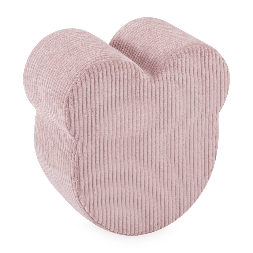 PLUSH NEST PLUSH NEST Puf ve tvaru medvídka Manšestr světle růžový 46 × 25 cm - Obrázek 2