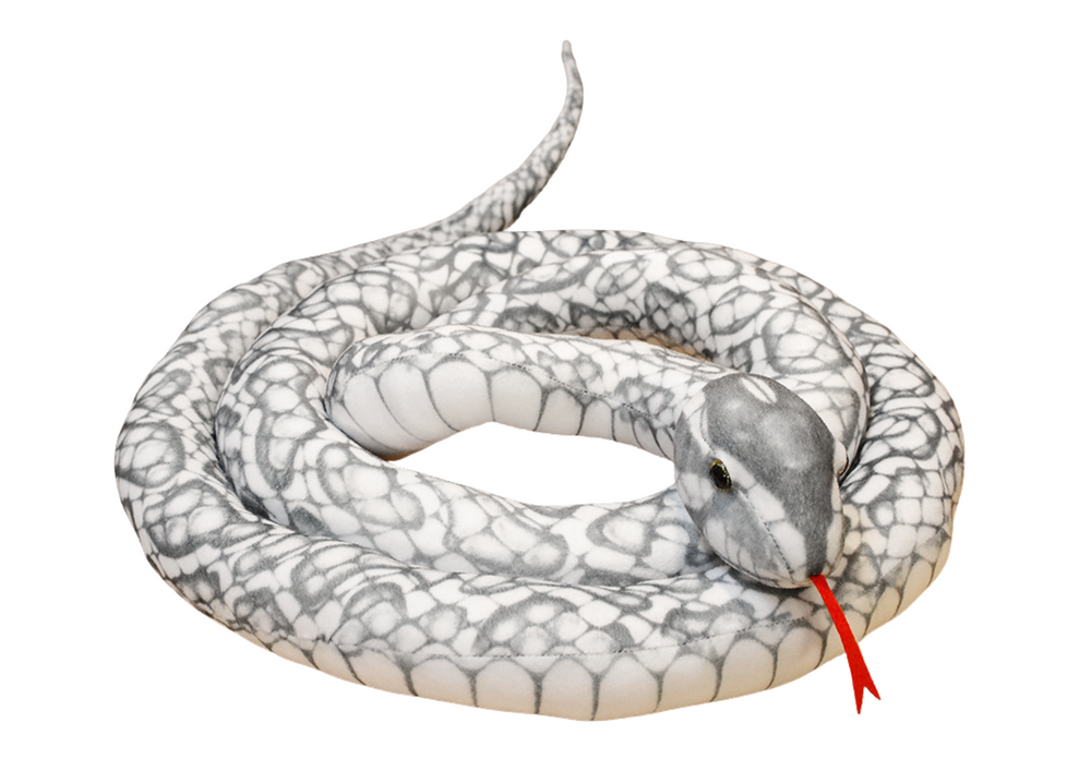 Plyšový had 300 cm šedý