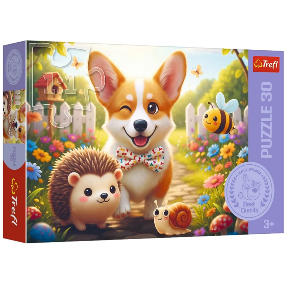 Puzzle Den s corgim 30 dílků Trefl