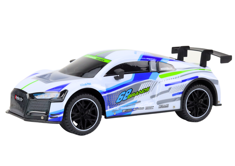 RC sportovní auto na dálkové ovládání 1:10 25 km/h s osvětlením bílé - Obrázek 2