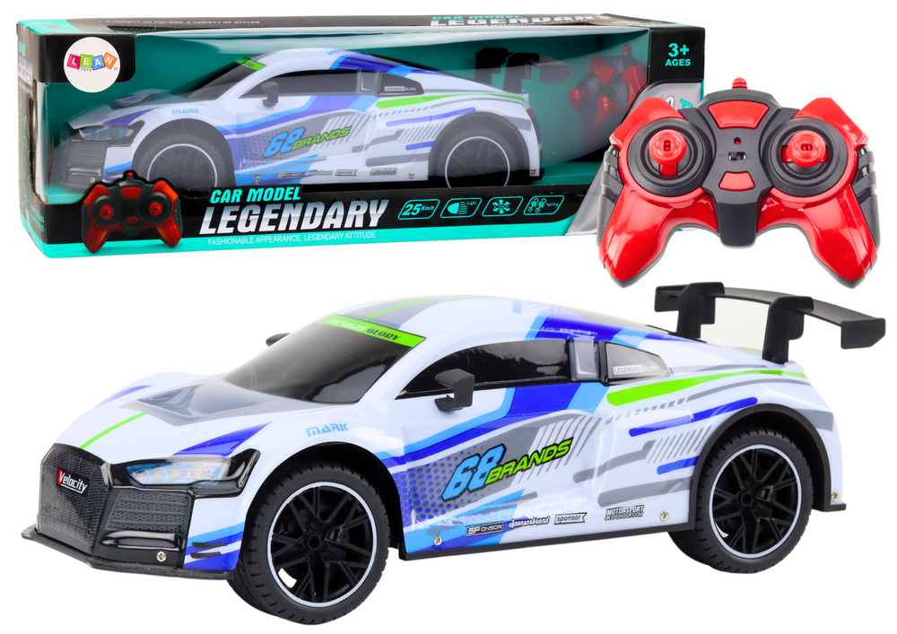 RC sportovní auto na dálkové ovládání 1:10 25 km/h s osvětlením bílé