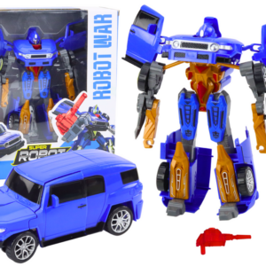 Robotické auto Transformers 2v1 s příslušenstvím a zbraněmi modré